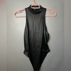 Faux leather body suit